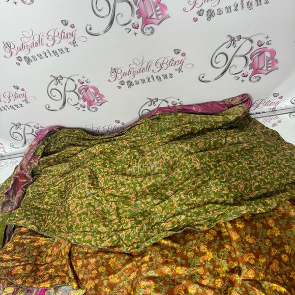 Wrap skirt multiway Kariza vintage paisley floral reversible Boho bohemian tie - Picture 8 of 13